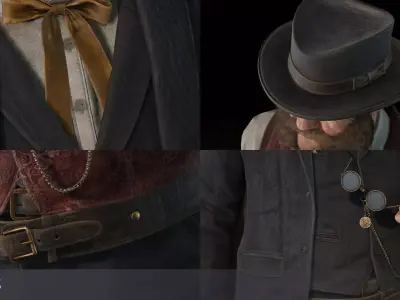 Western Character Joseph - Survival RPG Cowboy Man Low-poly 3D model
