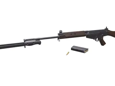 L1A1 SLR Self-Loading Rifle Low-poly PBR Low-poly 3D model