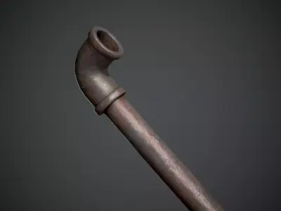 Iron Pipe Rusty Low-poly 3D model