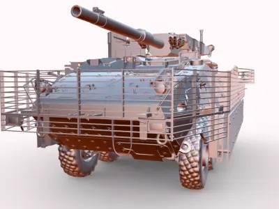 m1128 stryker 8x8 Low-poly 3D model