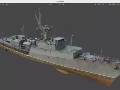 NATO code Grisha class corvette project 1124 Low-poly 3D model  Low-poly 3D model