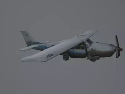 destroyed airplane 3D model