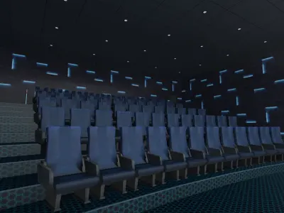 Modern Cinema Hall 02 Low-poly 3D model