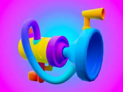 Toon Lowpoly Gun for Game Low-poly 3D model