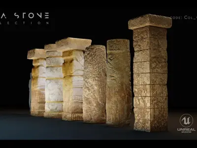 Mayan Stone 04 PBR 4K Low-poly 3D model