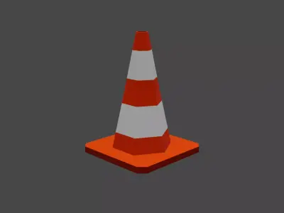 traffic cone Low-poly 3D model 43