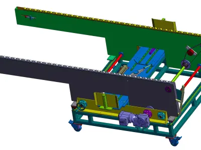 Flame Treatment Conveyor Line  3D model