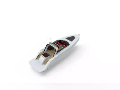 Grey Libertas Yacht Low-poly 3D model