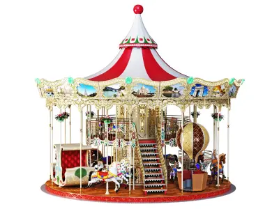 Carousel 2 levels Paris 3D model