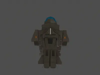 Spaceship Low-poly 3D model get