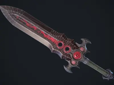 Vampiric Onehanded Sword Low-poly 3D model