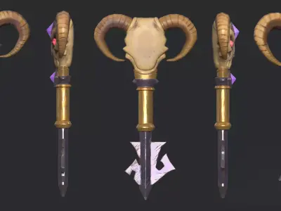 Stylized Demon Chest Low-poly 3D model