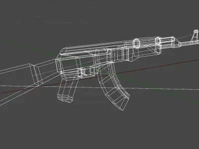 AK-47 Low Poly rifle Low-poly 3D model