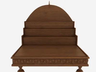indian antique wooden pooja stand 3D model