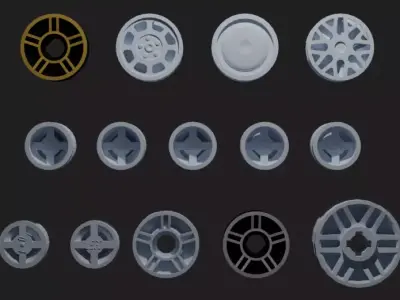 Lego Rim collection  Low-poly 3D model