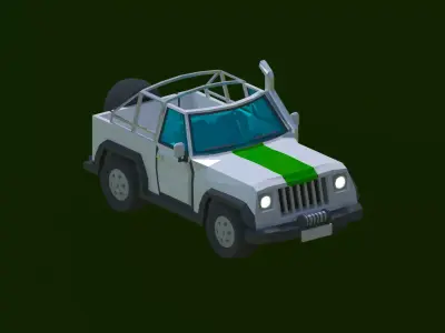Safari Jeep Free low-poly 3D model