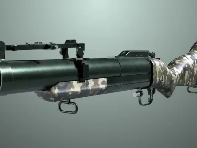 Grenade Launcher 02 Military Green Generic PBR Low-poly 3D model