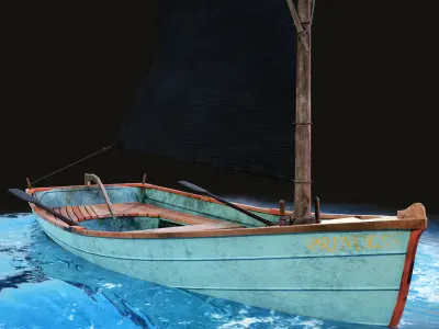 Sailing boat Penobscot 14 3D model Low-poly 3D model