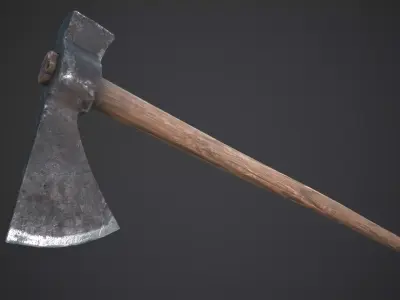 Medieval Battle Axe Low-poly 3D model purchase