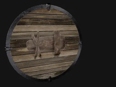The Viking shield Low-poly 3D model