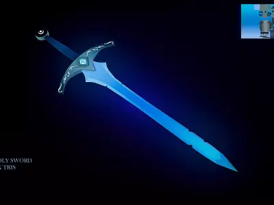 SWORD LOW POLY that glows Low-poly 3D model
