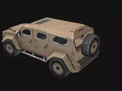 Army car Low-poly 3D model