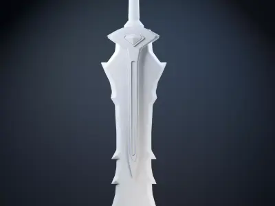 Fantasy Sword 3D Royal Steel Blade Low-poly 3D model