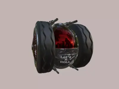 Cyberpunk Vehicle Lets Roll Combat Design 3D model