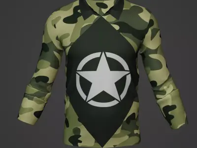 Military Soldier Clothing T-shirt Low-poly 3D model 36