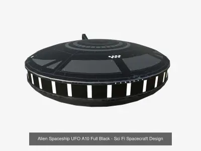 10 Alien Spaceships UFO Collection J Black - Spacecraft Design 3D Model Pack
