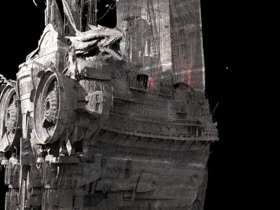 Dark Dreadnaught airship 5  3D model