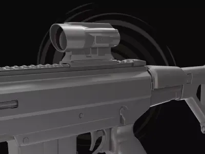 3D Modern Assault Rifle Model 3D model