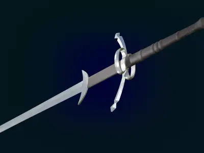 Medieval Realictic Two-Handed Great Sword Middle-poly Game ready 3D model