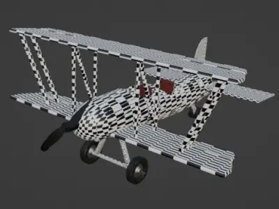 Chess Plane Low-poly 3D model