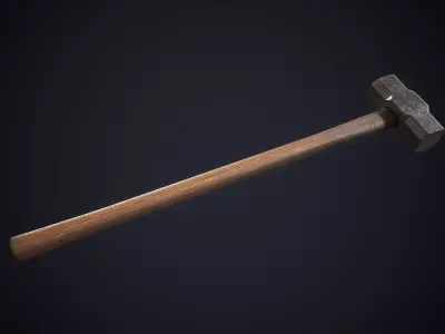 Heavy Sledgehammer Low-poly 3D model