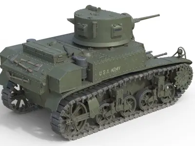 M3 Struat Tank Low-poly 3D model