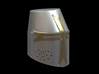 Medieval Helmet 01 Low Poly PBR Realistic Low-poly 3D model