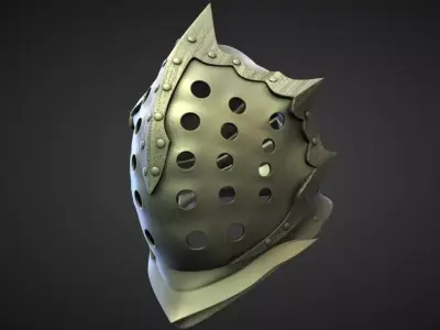 HELMET15 high and low poly Low-poly 3D model