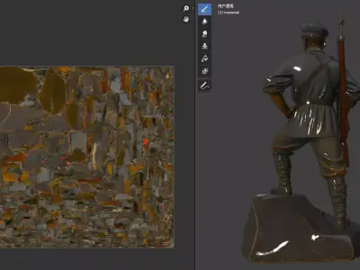 Military sculpture warrior  military battle war hero  soldier 3D print model 14