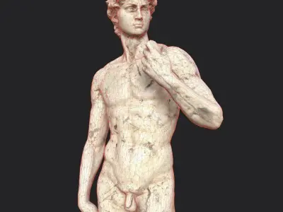 3D Printable David Statue- 3D model PBR  gameready Low-poly 3D model