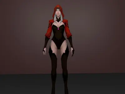 skull hood girl 3D model