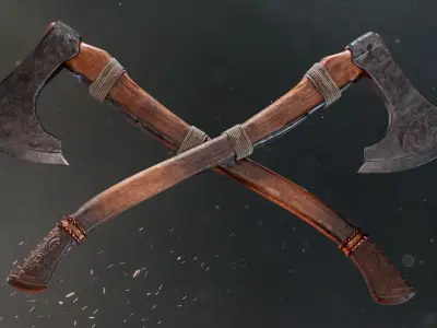 Viking ax Low-poly 3D model purchase