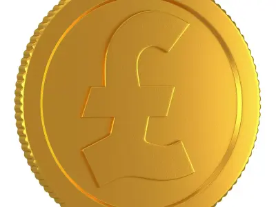 Pound Gold Coin 01 3D model