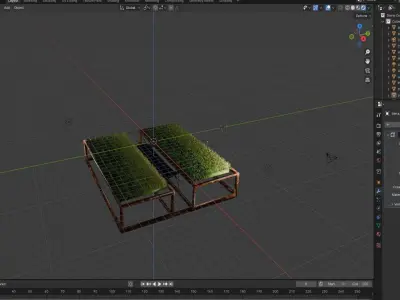 Water and grass movement 3D model
