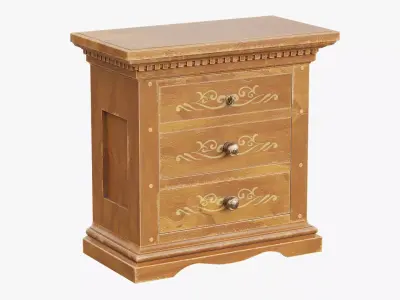 Luna bedside table Low-poly 3D model