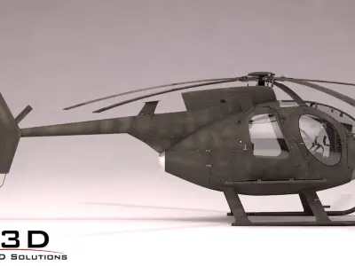 MH-6 Little Bird SOAR Transport Low-poly 3D model