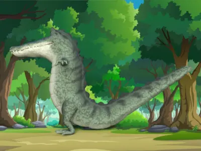Cartoon Crocodile Rigged 3D model