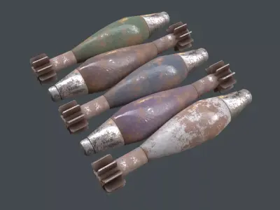 Mortar Projectile 60mm 3D Model Pack