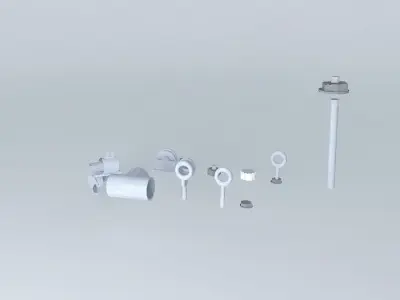 Nuts and bolts and hardware and gear motor Free 3D model