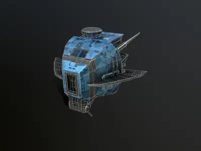 Fighter Drone Low-poly 3D model